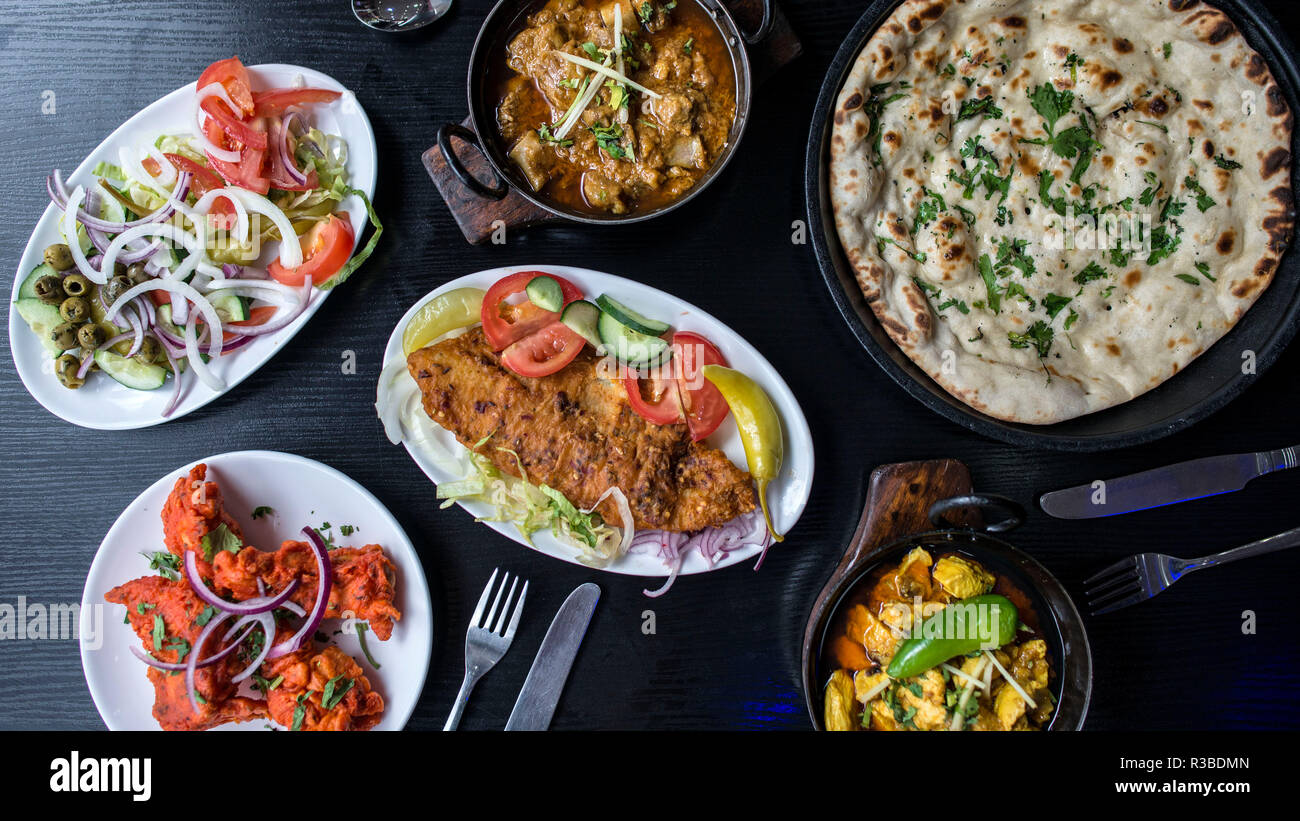 Indian Food, Curry and Kebabs Stock Photo Alamy