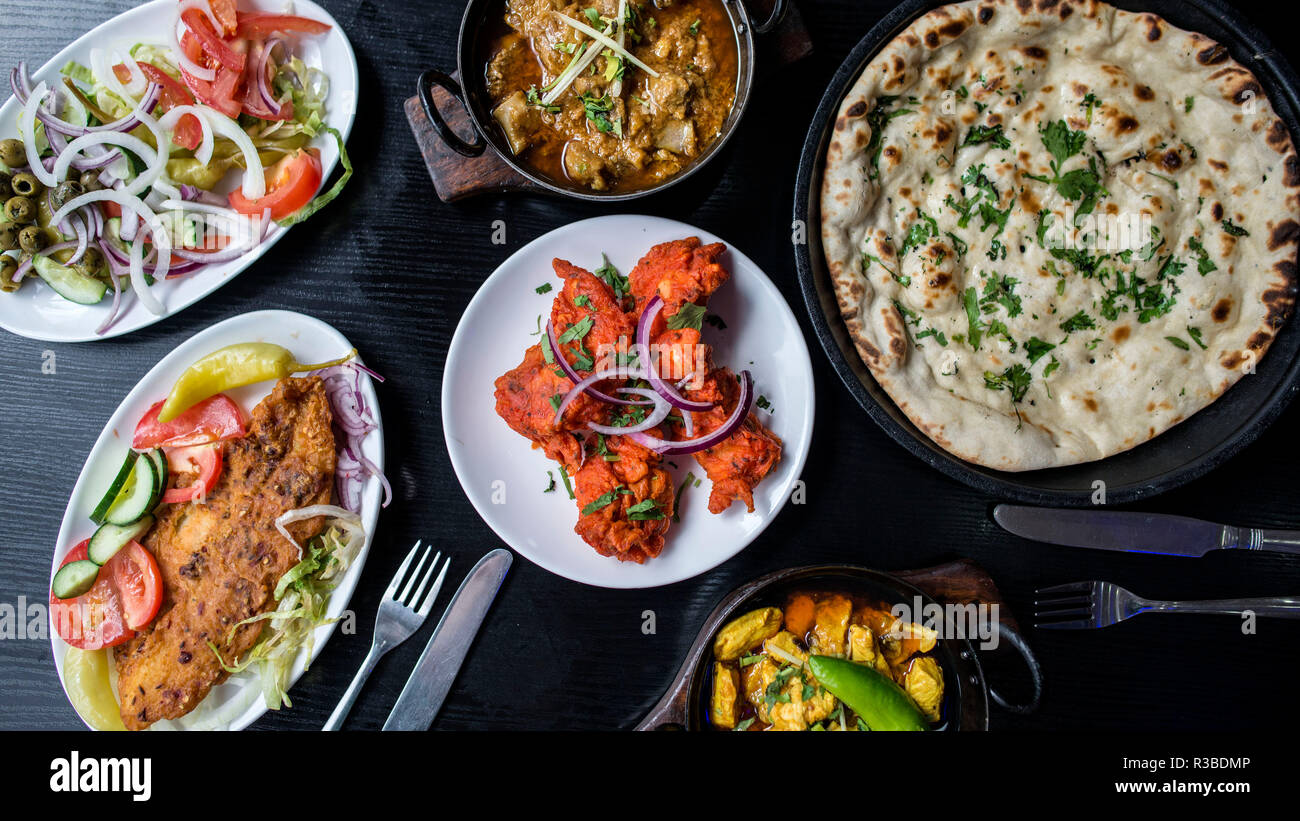 Indian Food, Curry and Kebabs Stock Photo Alamy