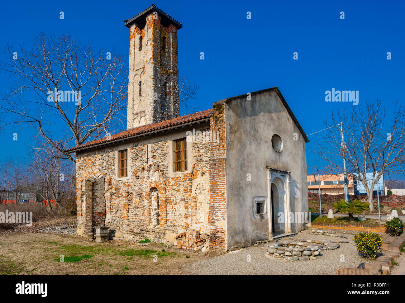 Italia-Piemonte-Valsesia Romagnano Sesia Chiesa di S.Martino in Breclema XI Sec. Stock Photo