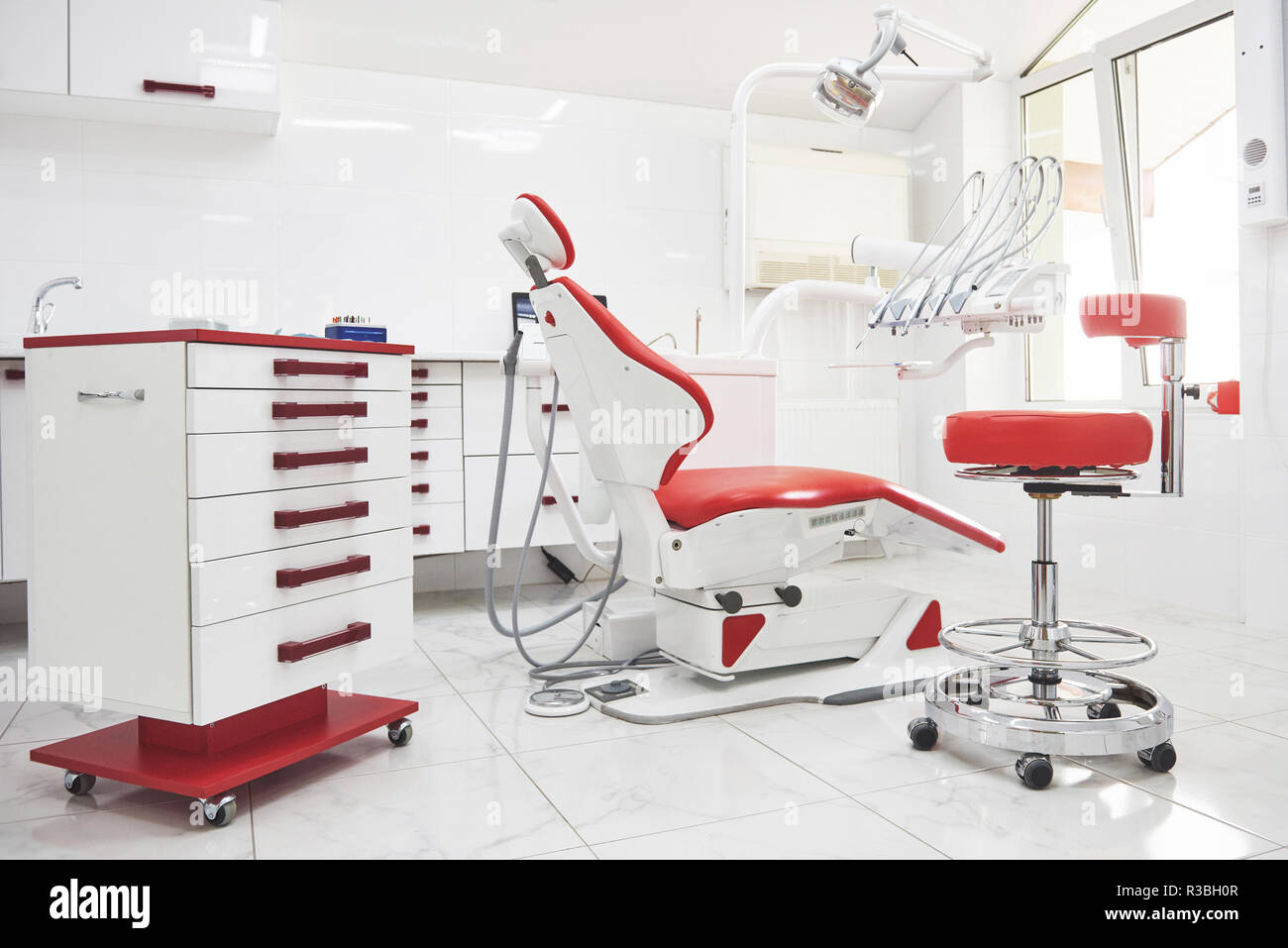 Dental Clinic Interior Design With Chair And Tools All