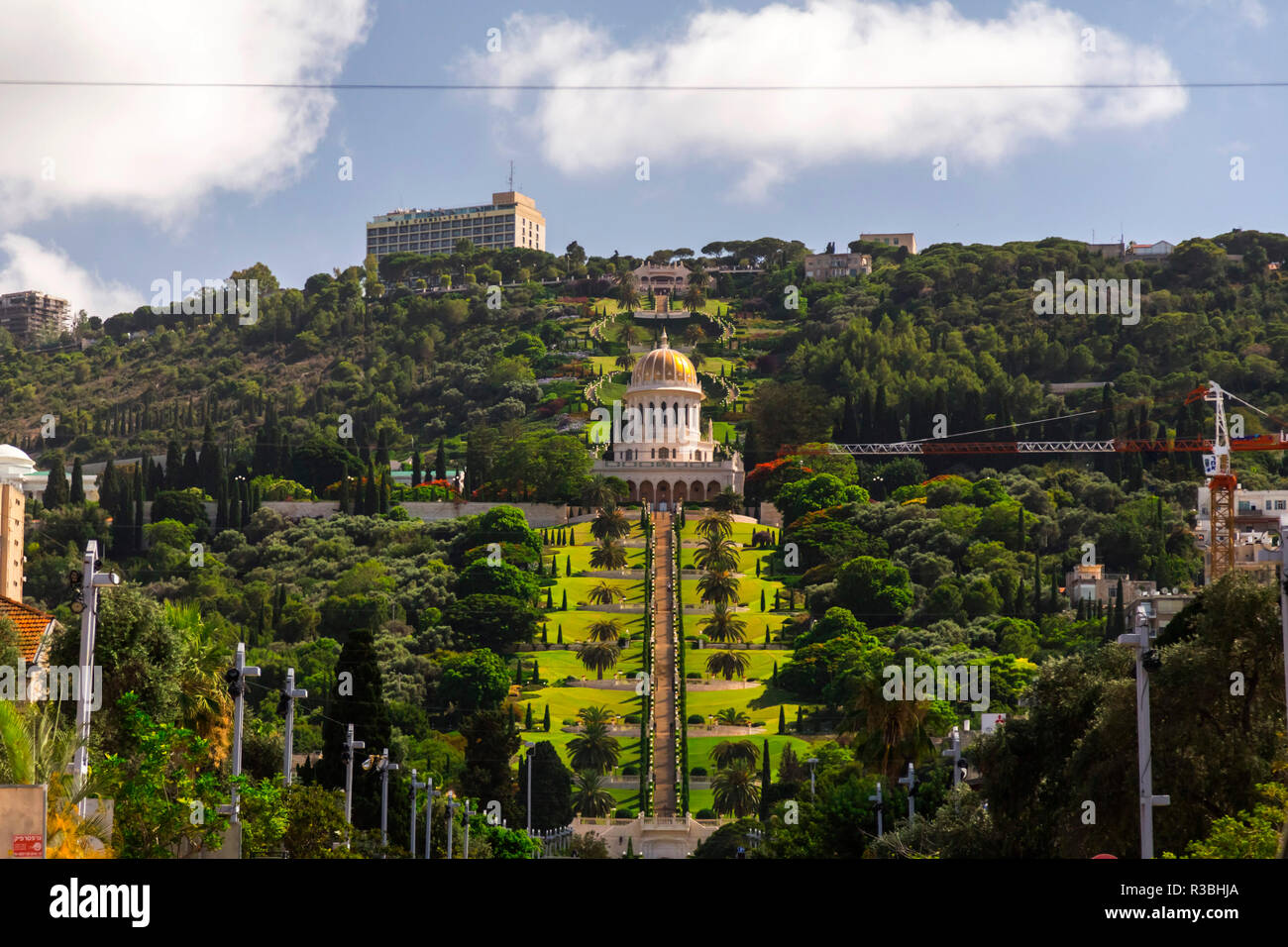 Haifa, Israel - June 17, 2018: Bahai Gardens, a holy temple of the ...