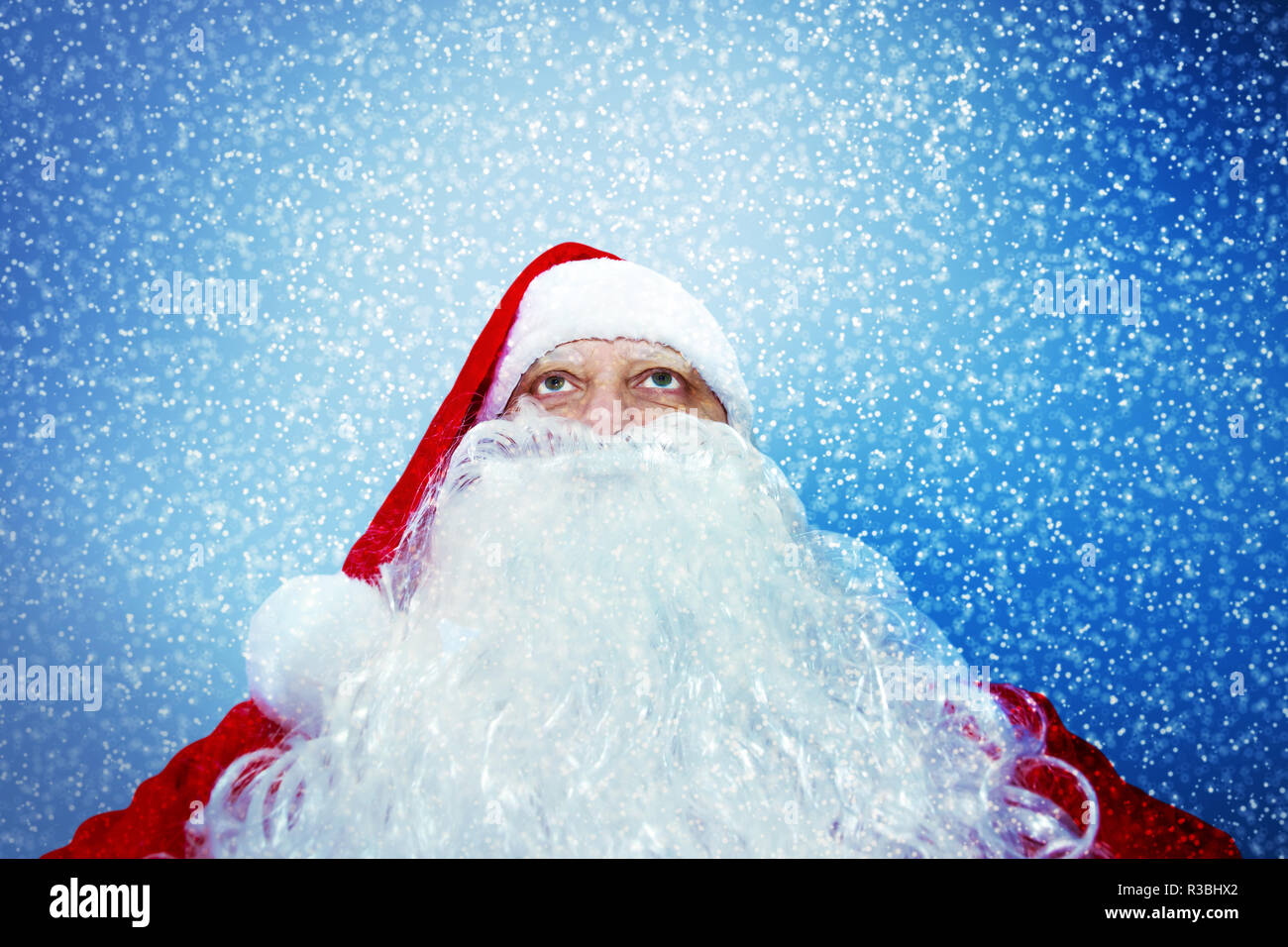 Santa Claus in the snow Stock Photo