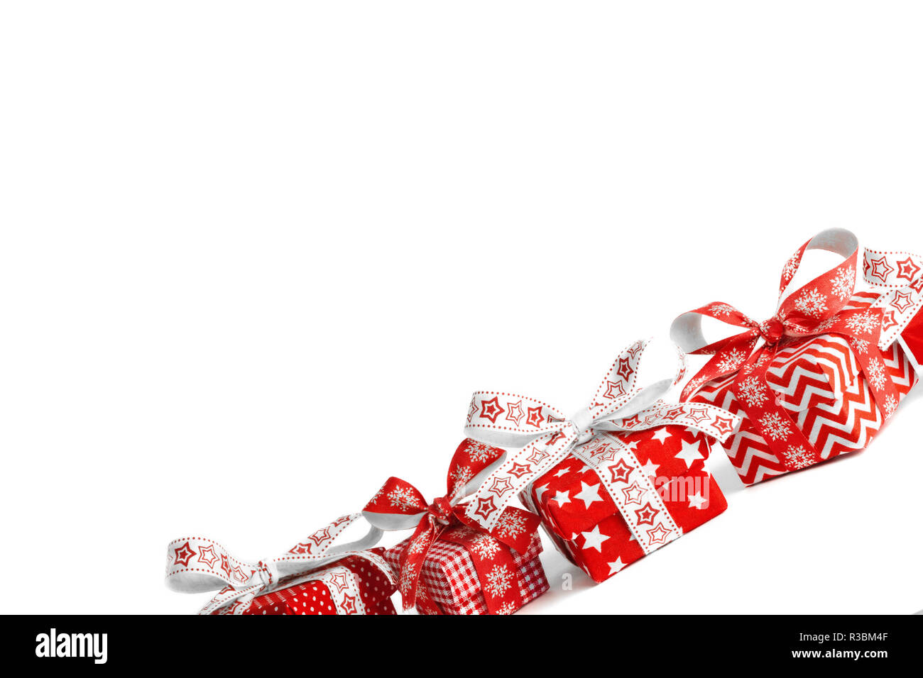 Christmas gift boxes isolated on white background Stock Photo - Alamy