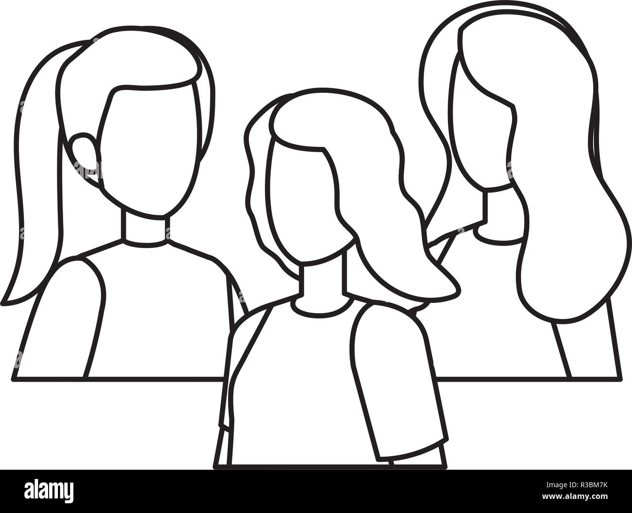Group diverse people standing Black and White Stock Photos & Images - Alamy