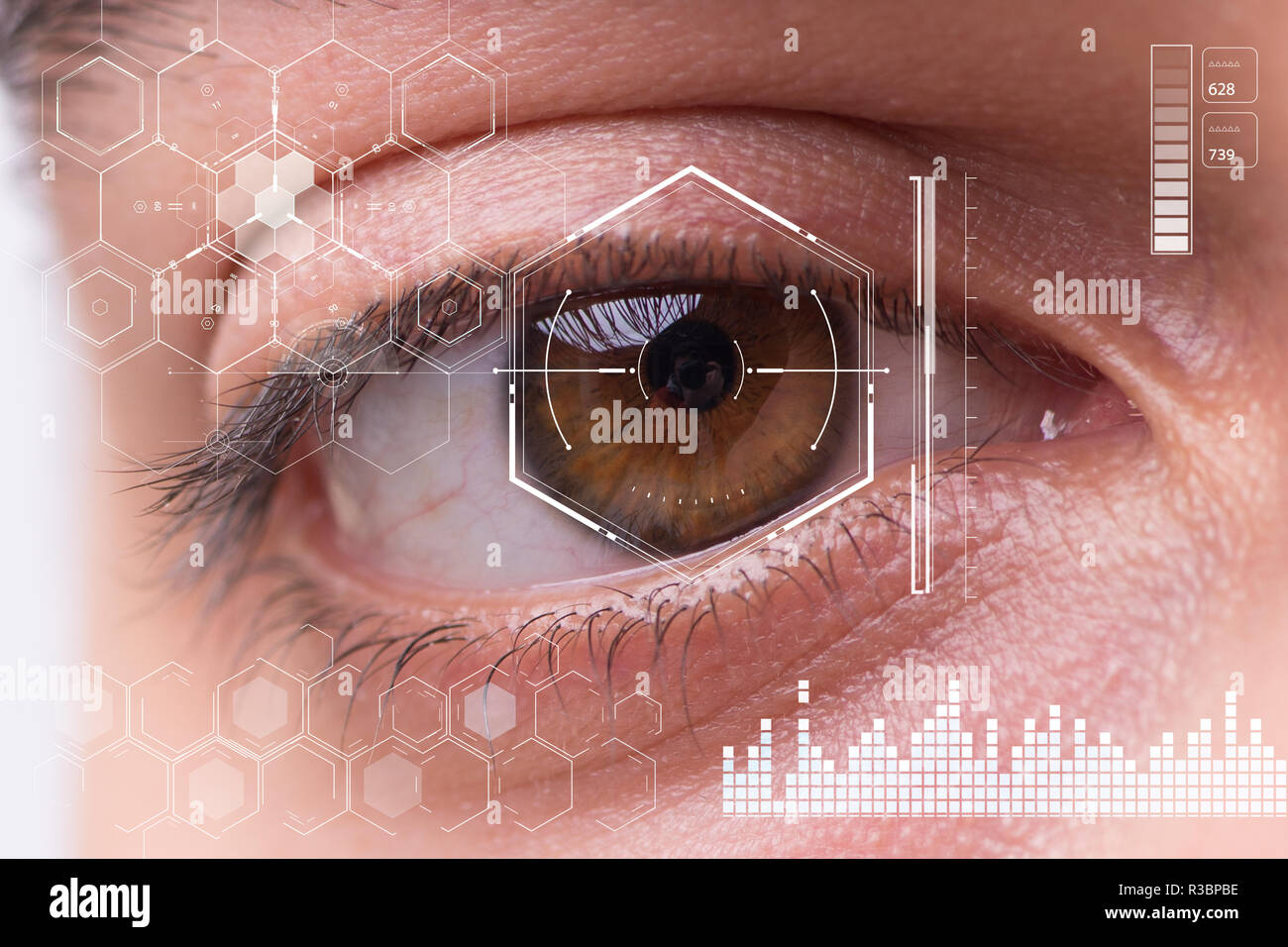 Concept of sensor implanted into human eye Stock Photo - Alamy