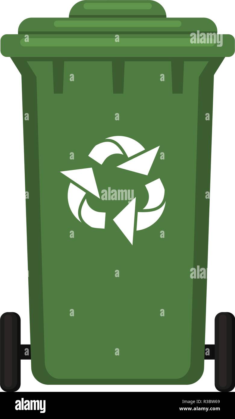 Colorful cartoon closed dumpster Stock Vector