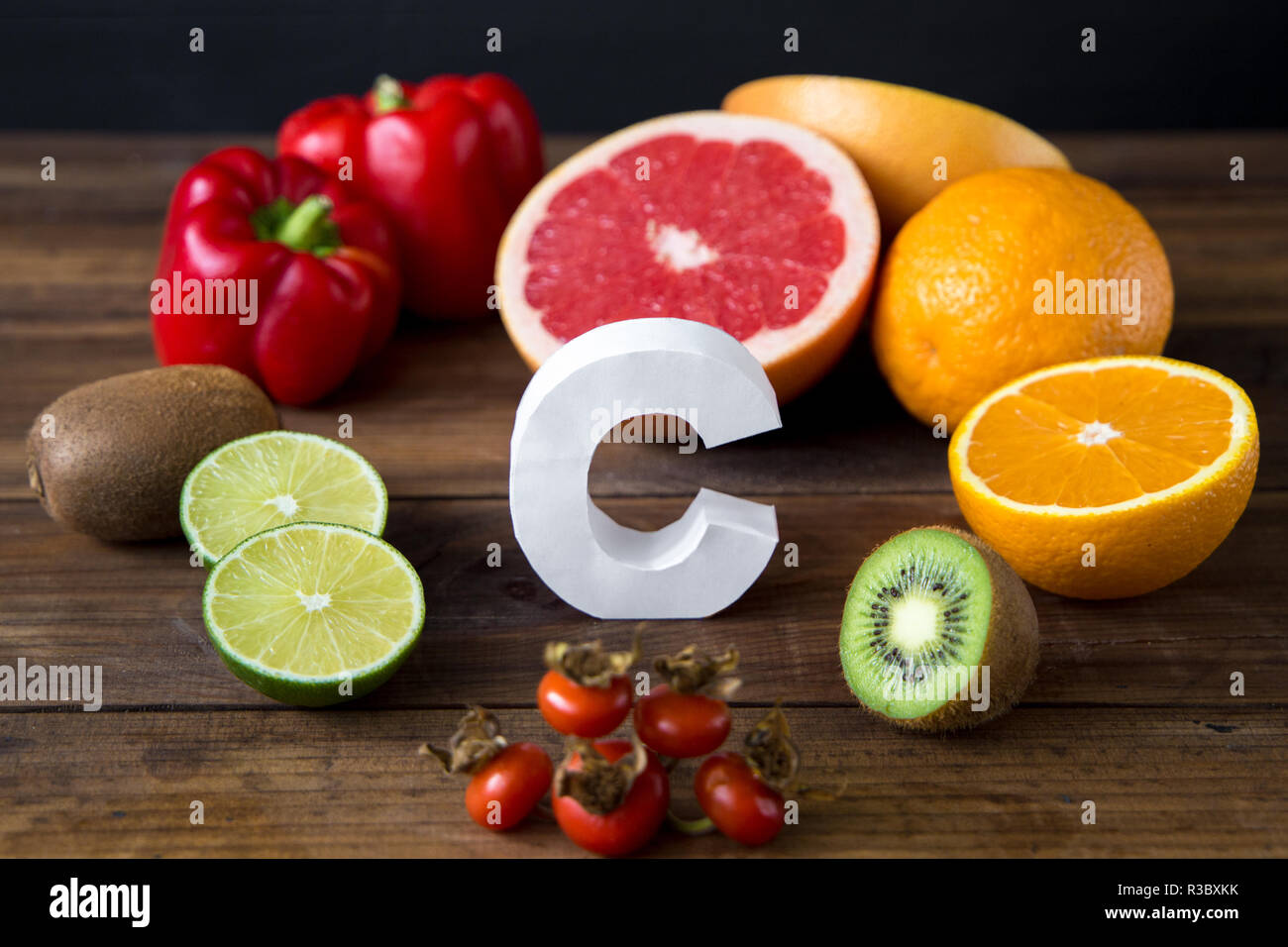 Vitamin C in fruits and vegetables. Natural products rich in vitamin C