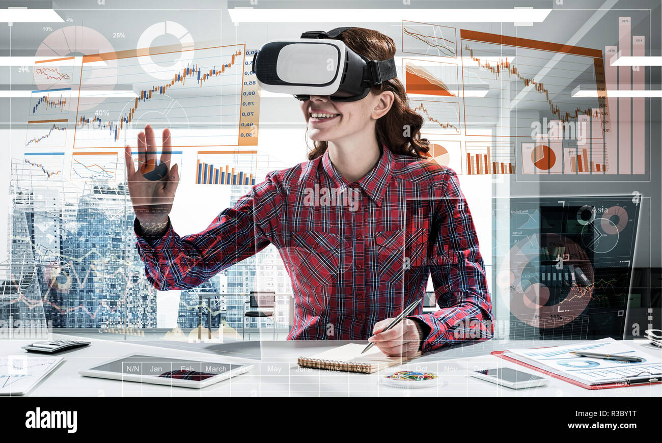 Virtual reality woman suit hi-res stock photography and images - Alamy