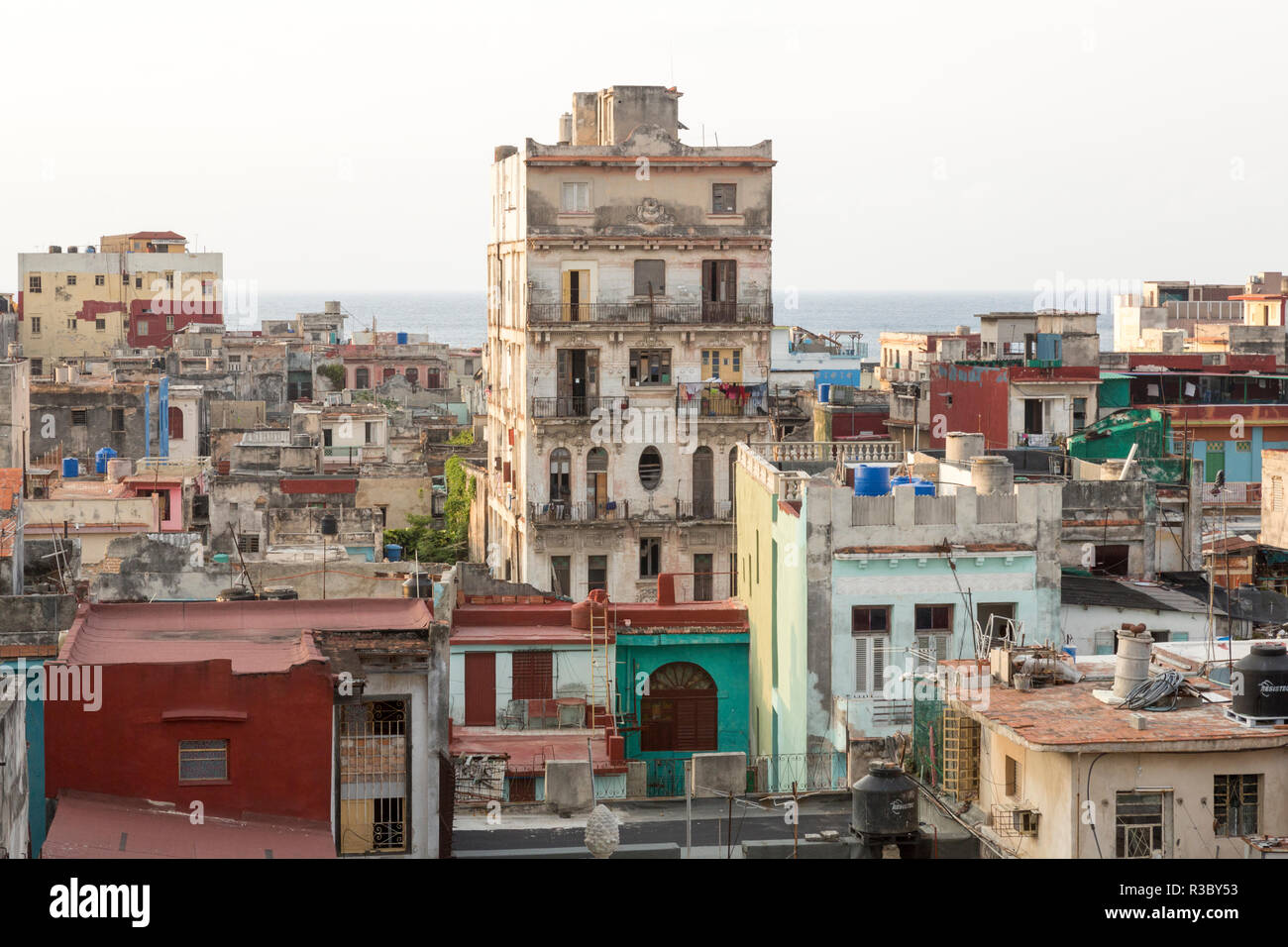 Cuba, Havana. Building overviews and ocean. Credit as: Wendy Kaveney / Jaynes Gallery / DanitaDelimont.com Stock Photo
