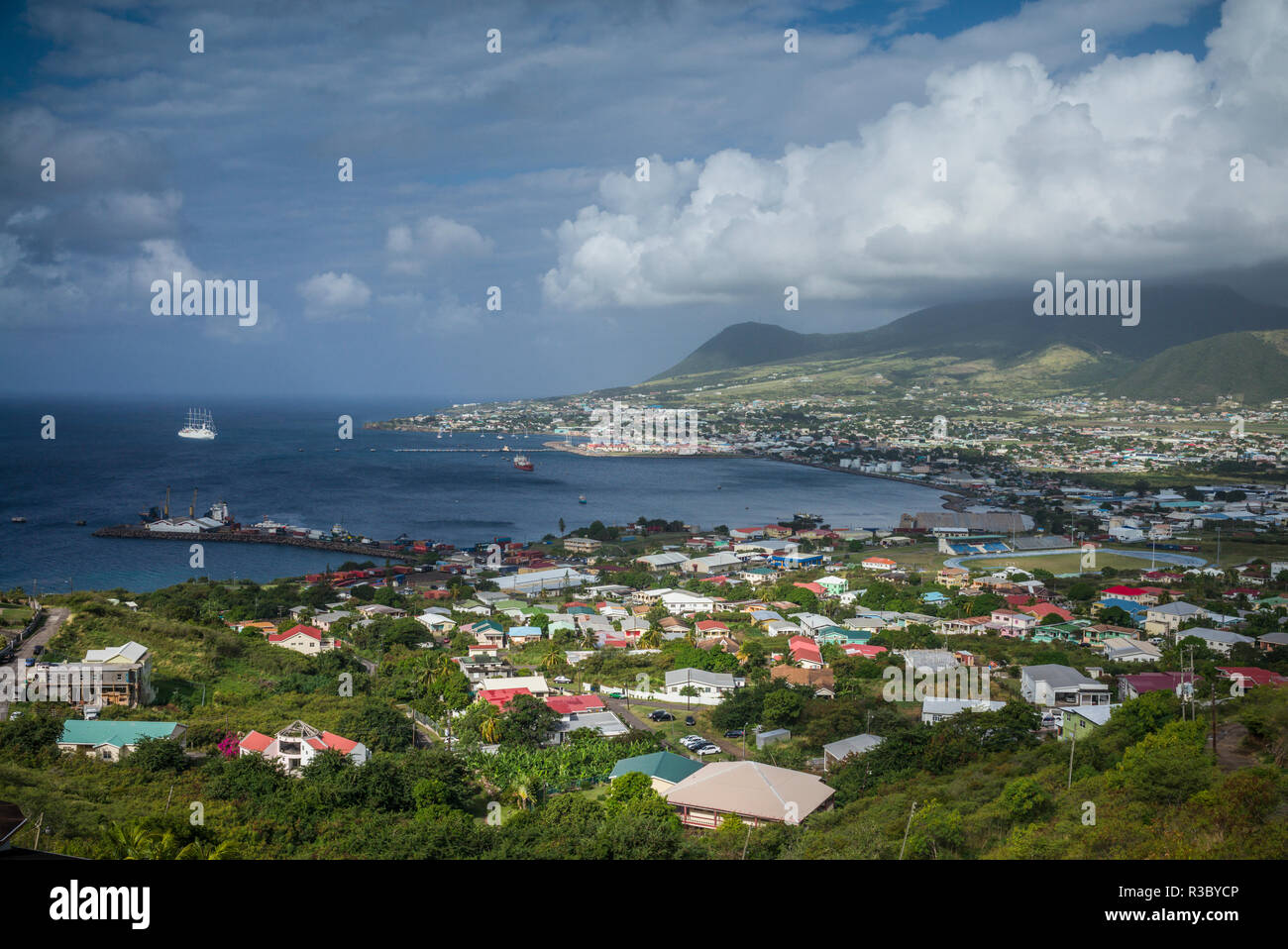 St. Kitts and Nevis, St. Kitts. Basseterre, morning Stock Photo