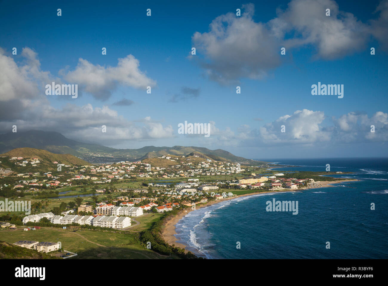 St. Kitts and Nevis, St. Kitts. Frigate Bay of the South Peninsula from