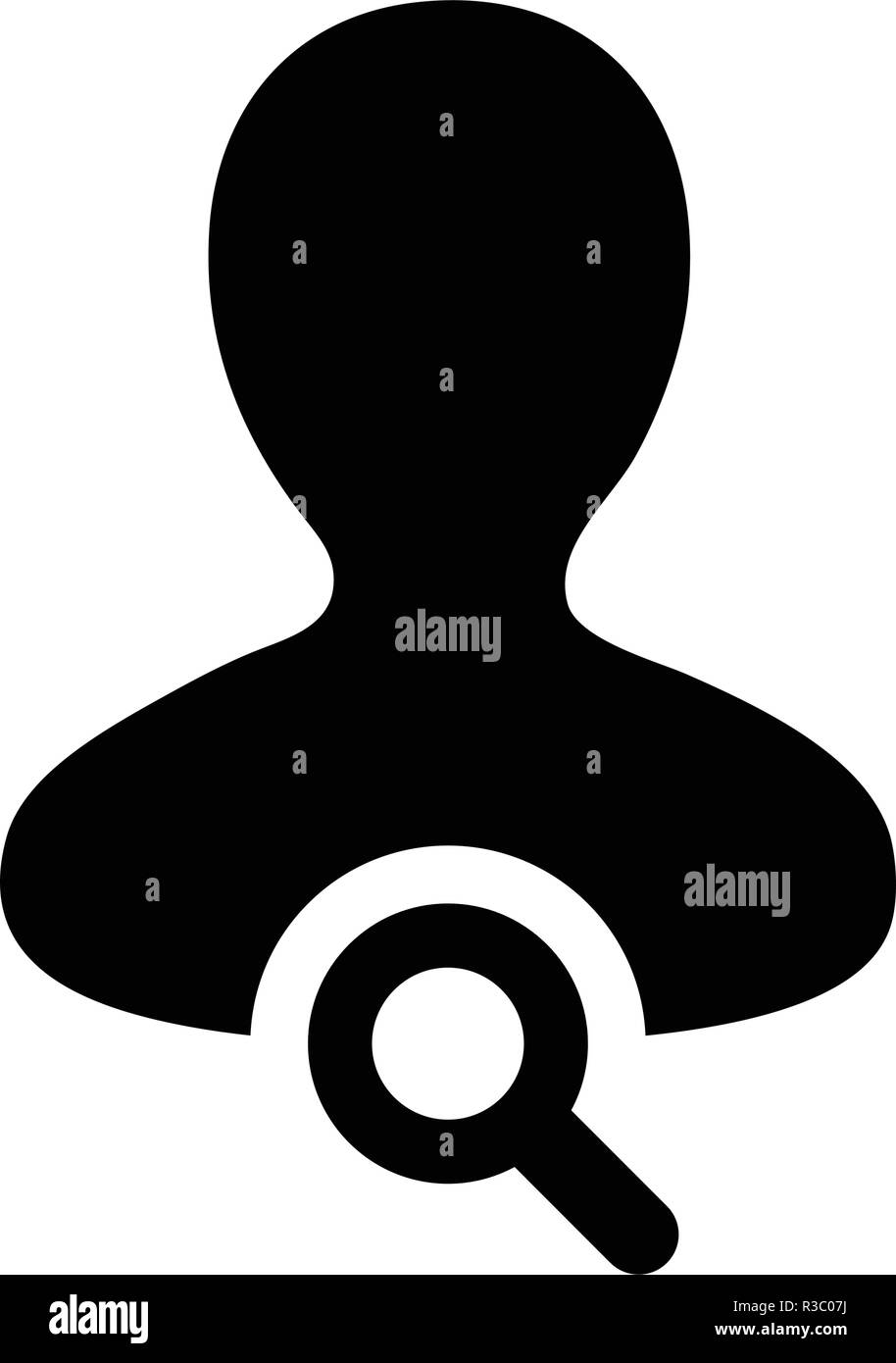 Find people icon vector male user person profile avatar with magnifying ...