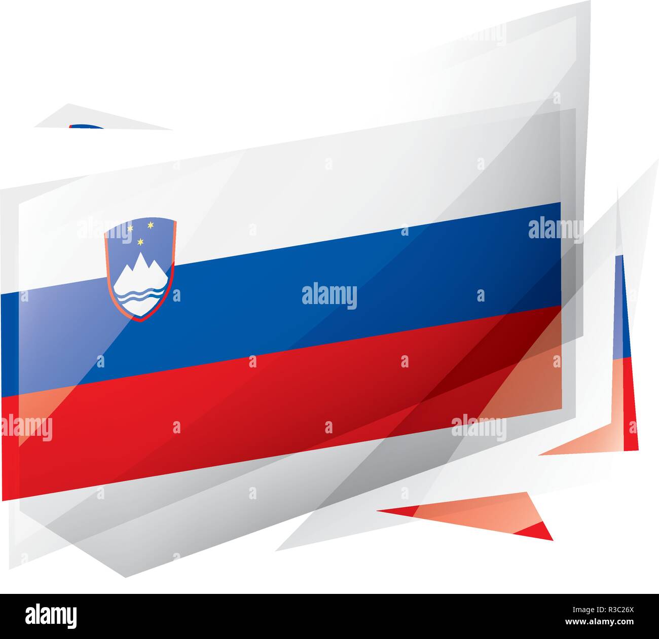 Slovenia flag, vector illustration on a white background Stock Vector ...