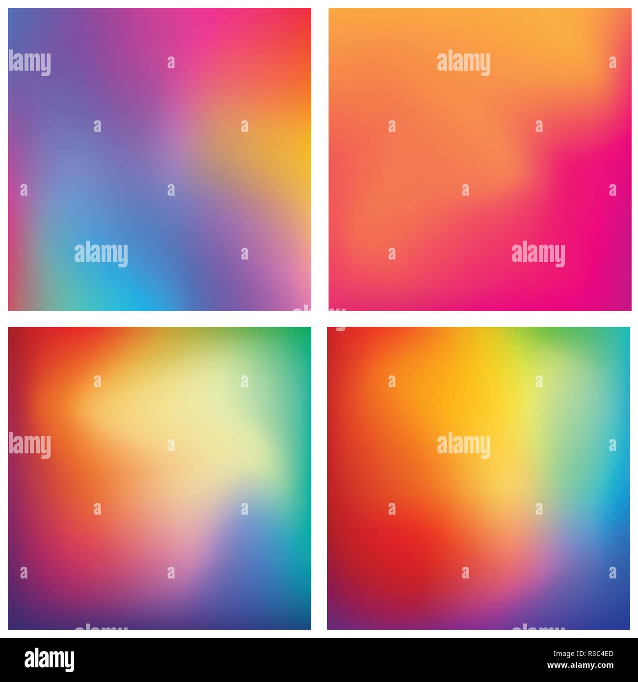 Abstract Colorful Gradient Mesh Background Vector Set Modern