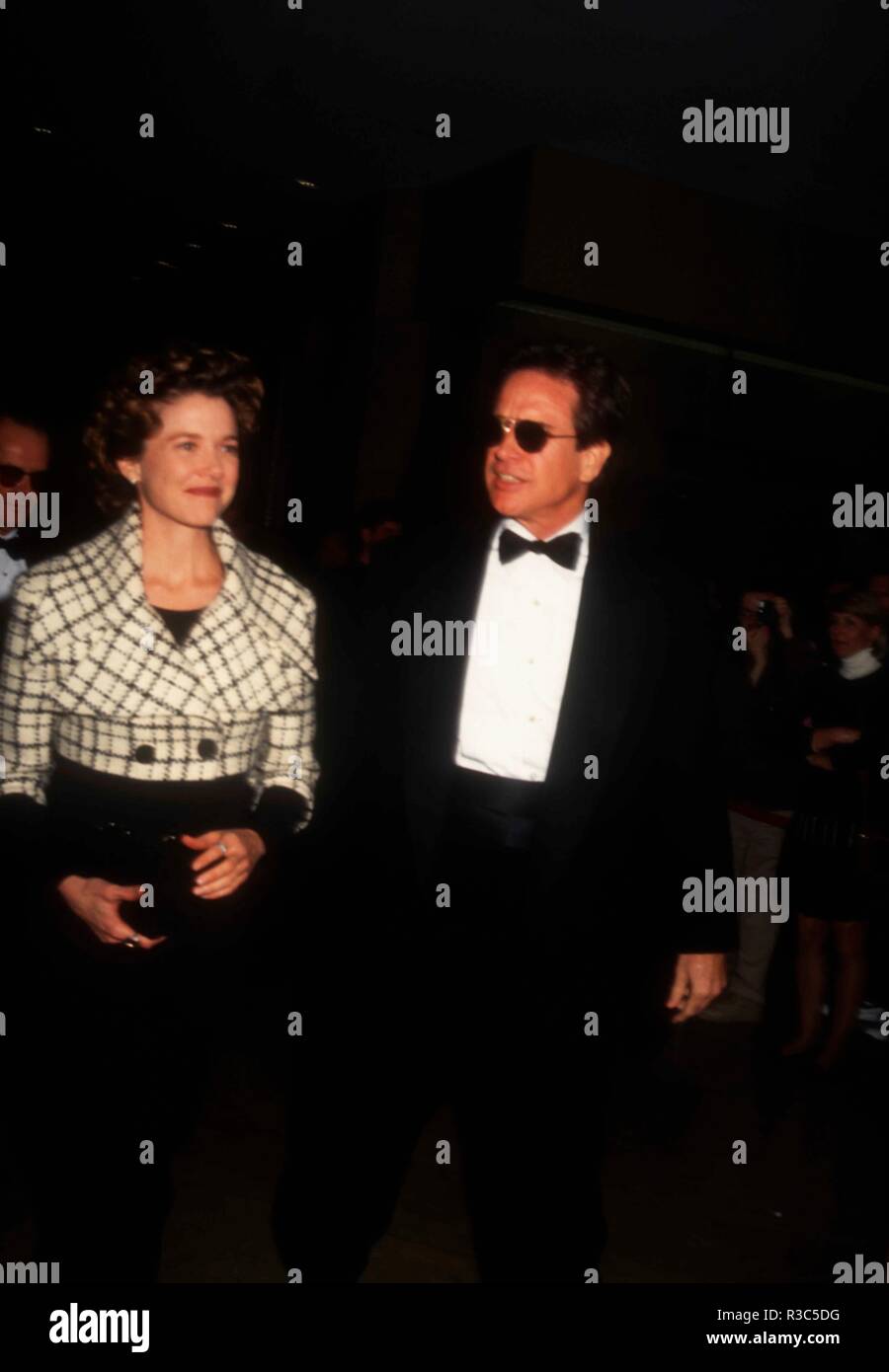 BEVERLY HILLS, CA - JANUARY 29: Actress Annette Bening and actor Warren Beatty attend The Daily Variety Salutes Army Archerd on January 29, 1993 at the Beverly Hilton Hotel in Beverly Hills, California. Photo by Barry King/Alamy Stock Photo Stock Photo