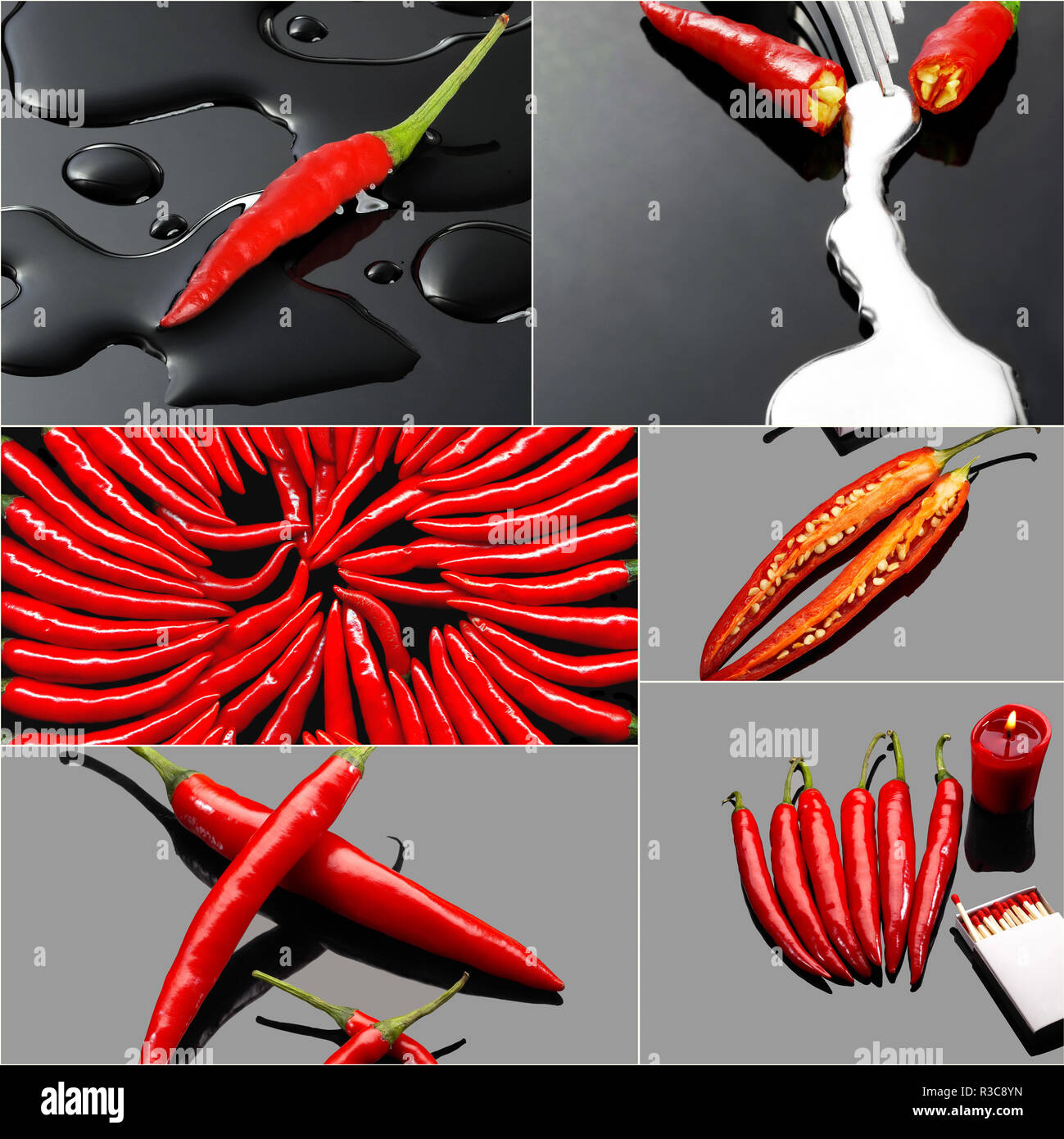 Red peppers plan view hi-res stock photography and images - Alamy