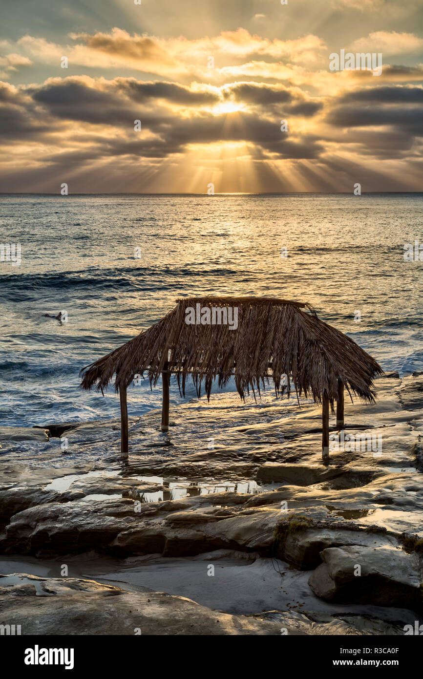 USA, California, La Jolla. Surf Shack at Windansea Beach Stock Photo ...