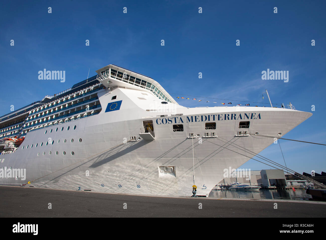 cruise ship, costa mediterranea, costa crociere cruise line, port of savona, liguria, italy, europe Stock Photo