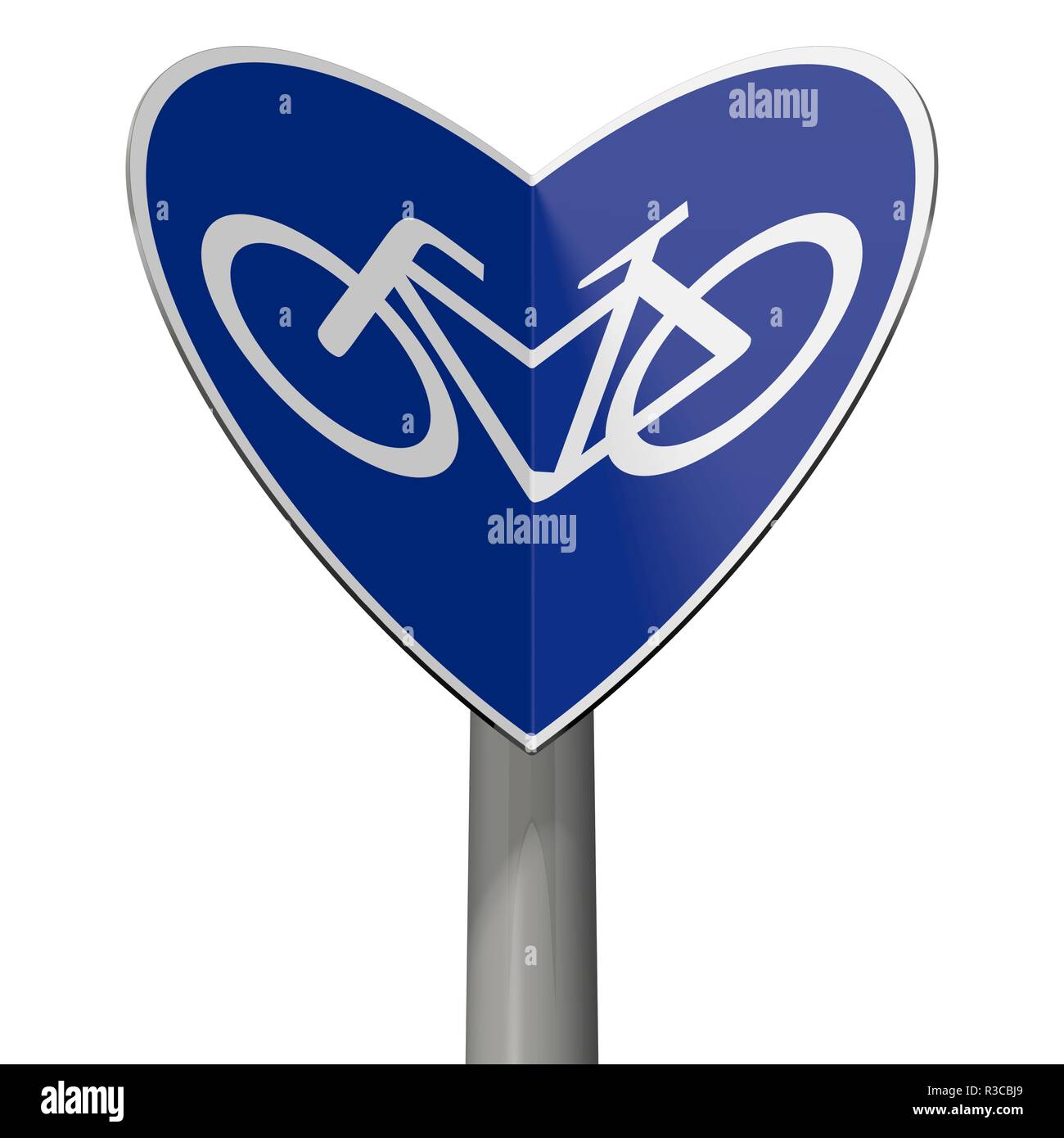 road sign bicycle path forms luv Stock Photo