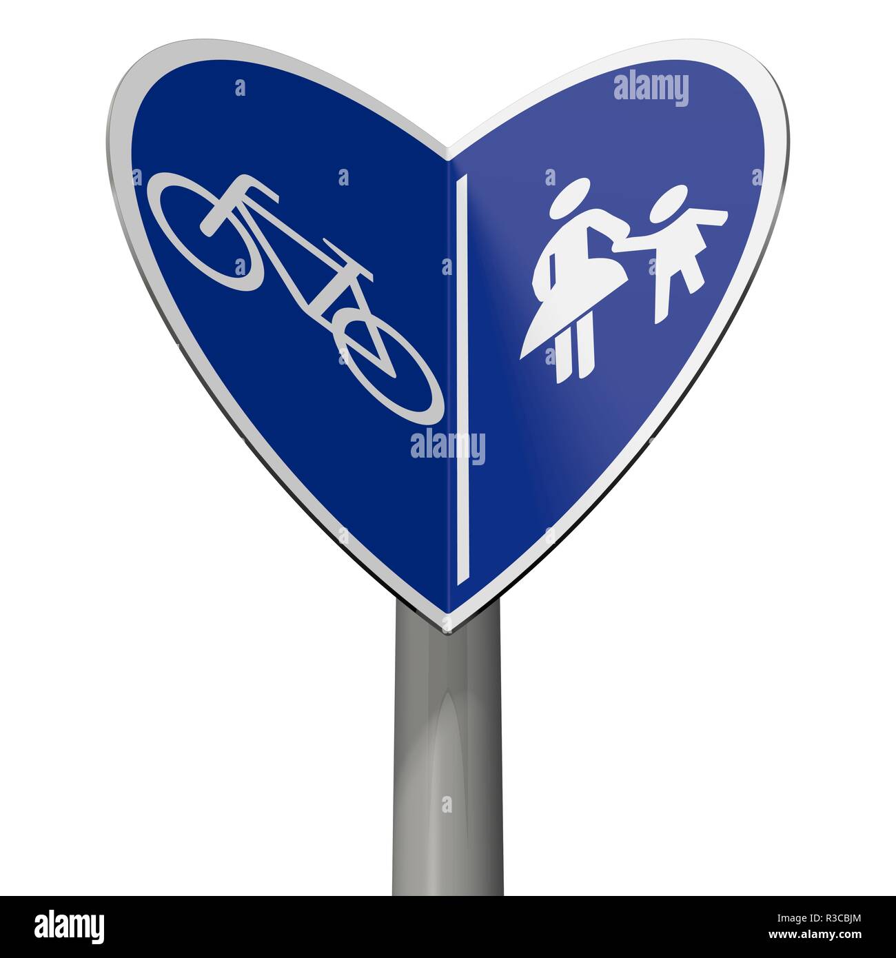 traffic sign bicycle lane and walkway forms luv Stock Photo