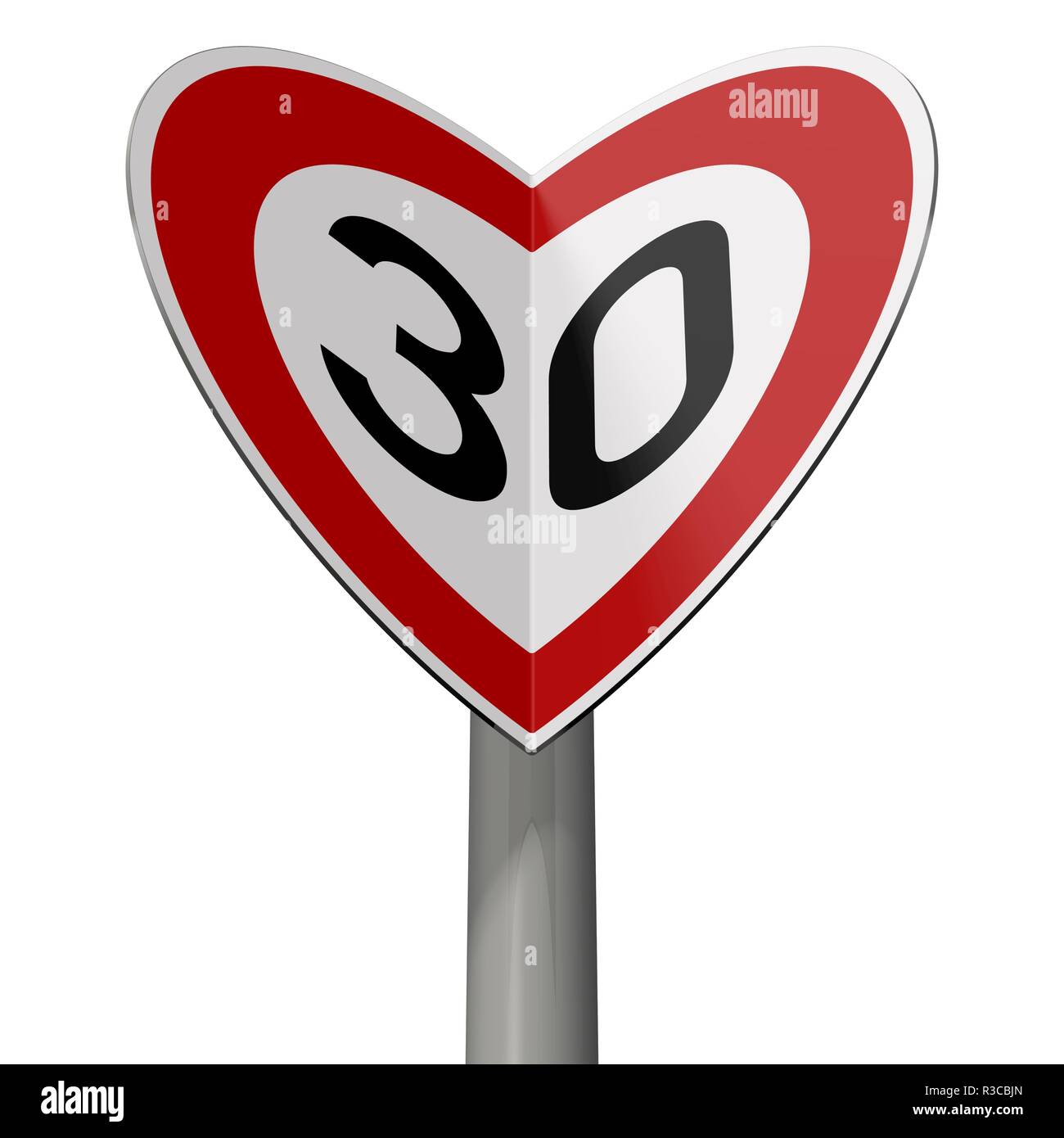 road sign speed limit of 30 forms luv Stock Photo