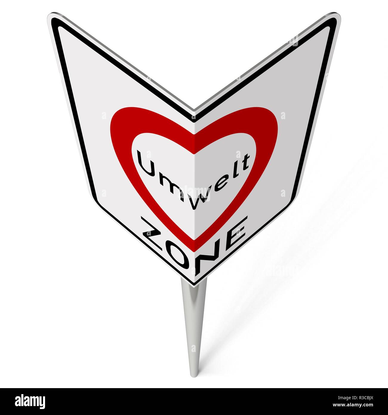 traffic sign environment zone forms heart Stock Photo