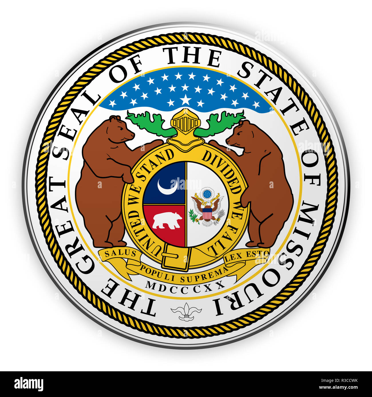 Badge US State Seal Missouri, 3d illustration Stock Photo - Alamy