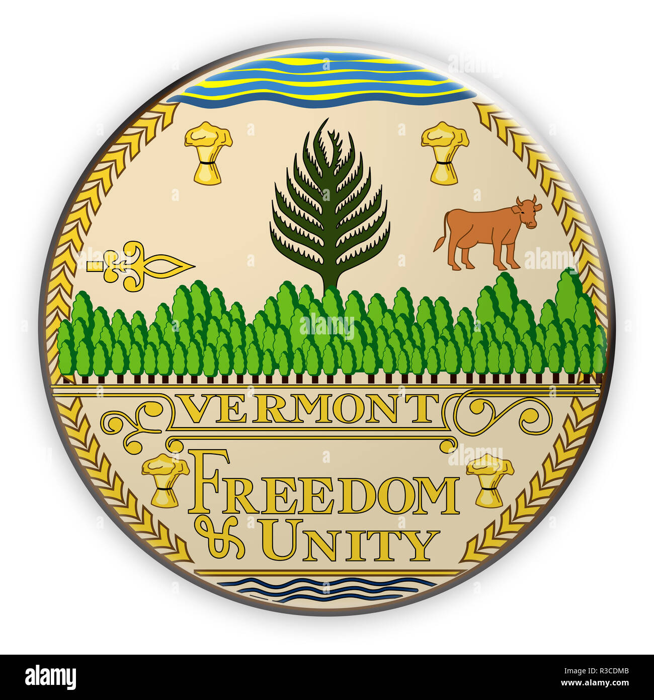 Badge US State Seal Vermont, 3d illustration Stock Photo Alamy