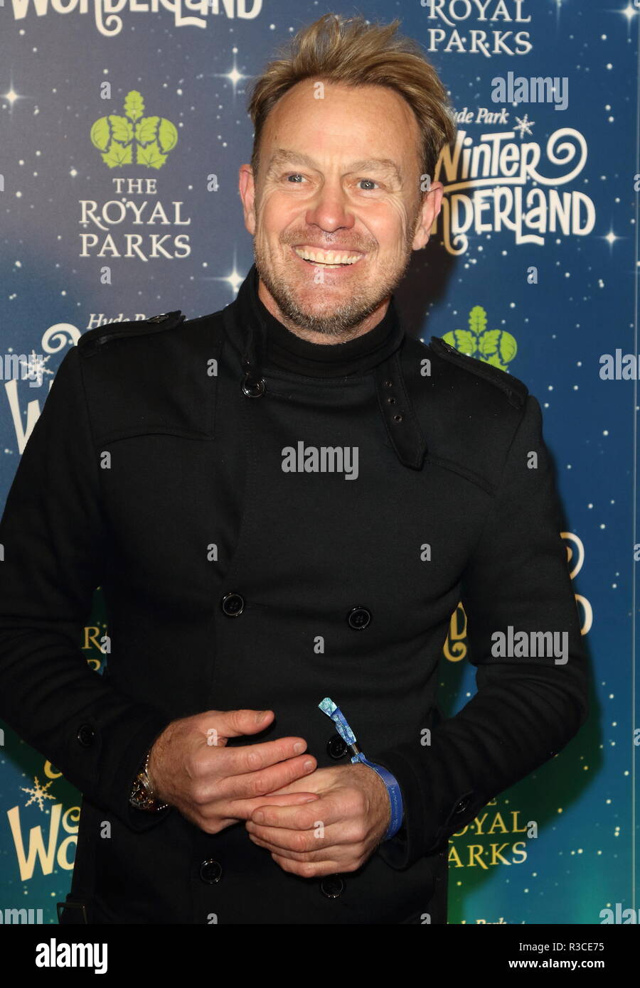 Australian actor and singer Jason Donovan at the Hyde Park Winter Wonderland VIP launch. British celebrities gather at Hyde Park for the VIP Launch of Hyde Park Winter Wonderland 2018. Stock Photo
