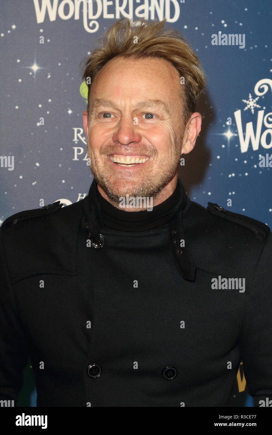 Australian actor and singer Jason Donovan at the Hyde Park Winter Wonderland VIP launch. British celebrities gather at Hyde Park for the VIP Launch of Hyde Park Winter Wonderland 2018. Stock Photo
