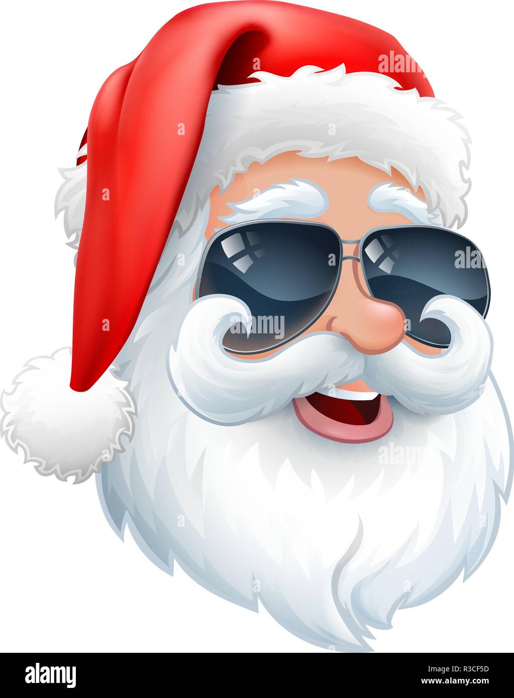 Cool Santa Claus Christmas Cartoon in Sunglasses Stock Vector
