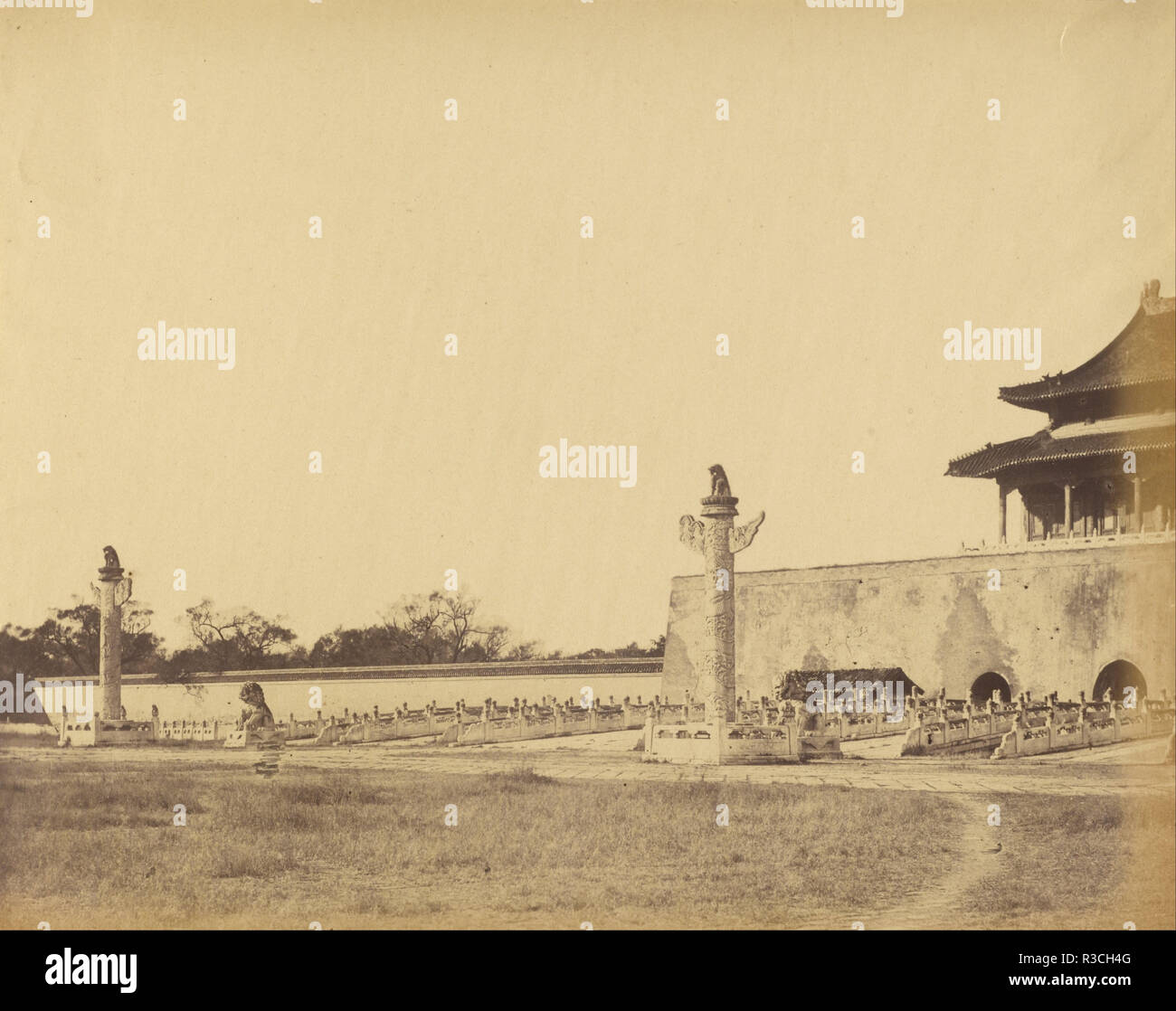Entrance to the Winter Palace, Pekin, October 1860. Date/Period: October 1860. Print. Albumen silver. Height: 232 mm (9.13 in); Width: 294 mm (11.57 in). Author: Felice Beato. Stock Photo