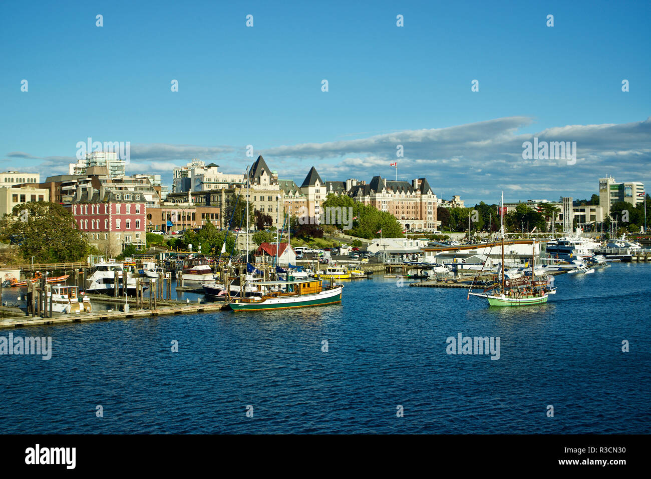 Canada, British Columbia. City of Victoria seen from the harbor Stock Photo