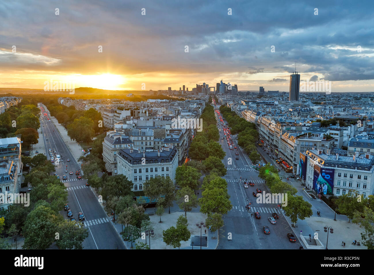 View on Avenue des Champs Elysees from Arc de Triomphe in Paris, France  Stock Photo - Alamy