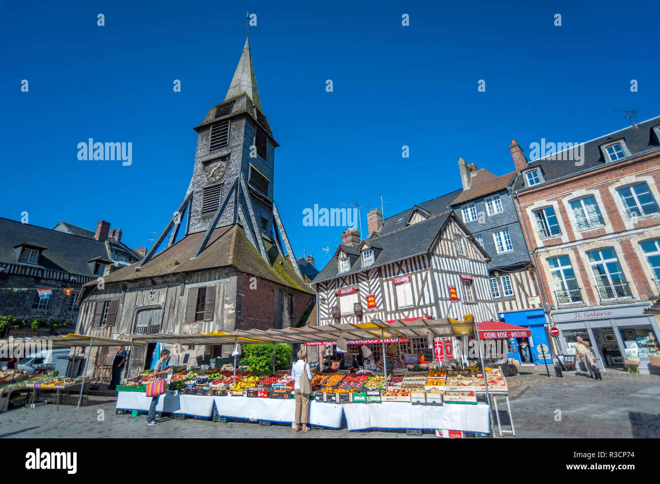 Vegetable market, St. Catherine's square, Honfleur, Normandy, France