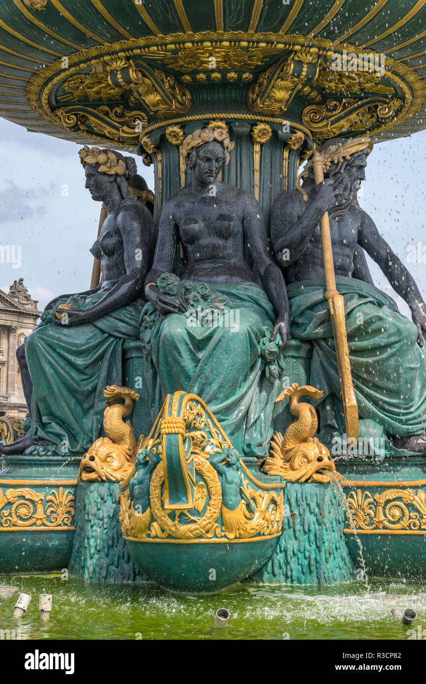 Fountain of River Commerce and Navigation, Paris, France Stock Photo