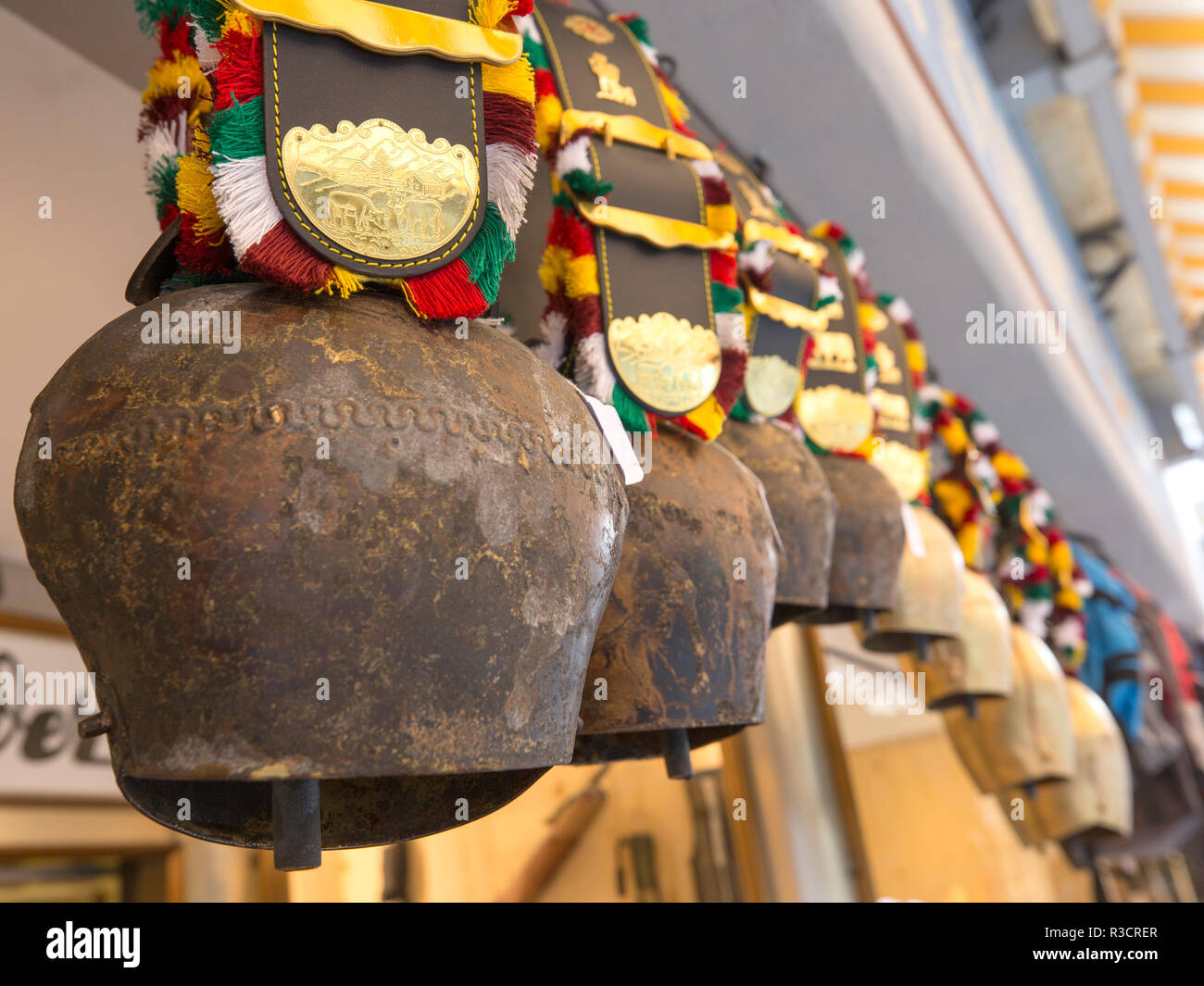 Traditional Swiss cowbells Stock Photo - Alamy
