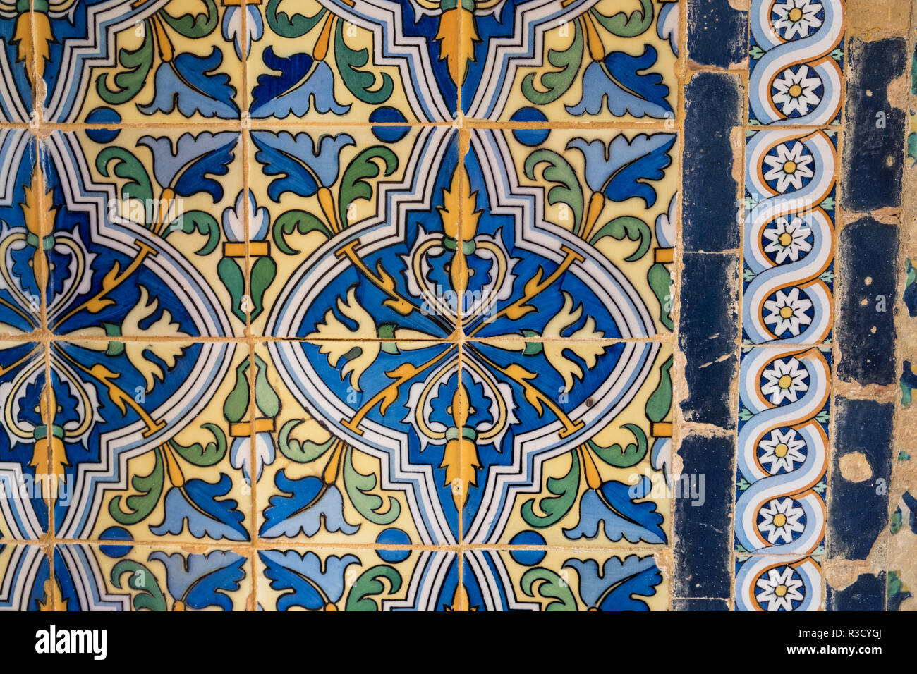 Seville Alcazar Ceramic Tiles High Resolution Stock Photography and