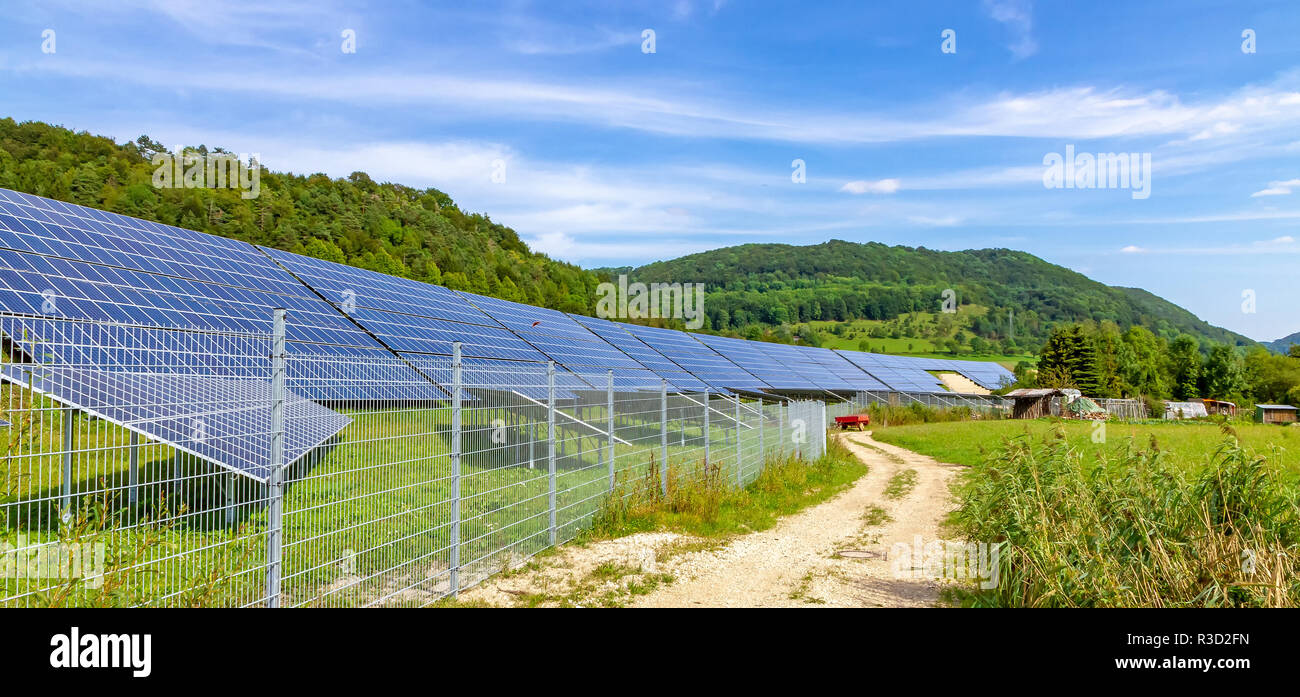 Solar power station - Gruibingen, Germany Stock Photo