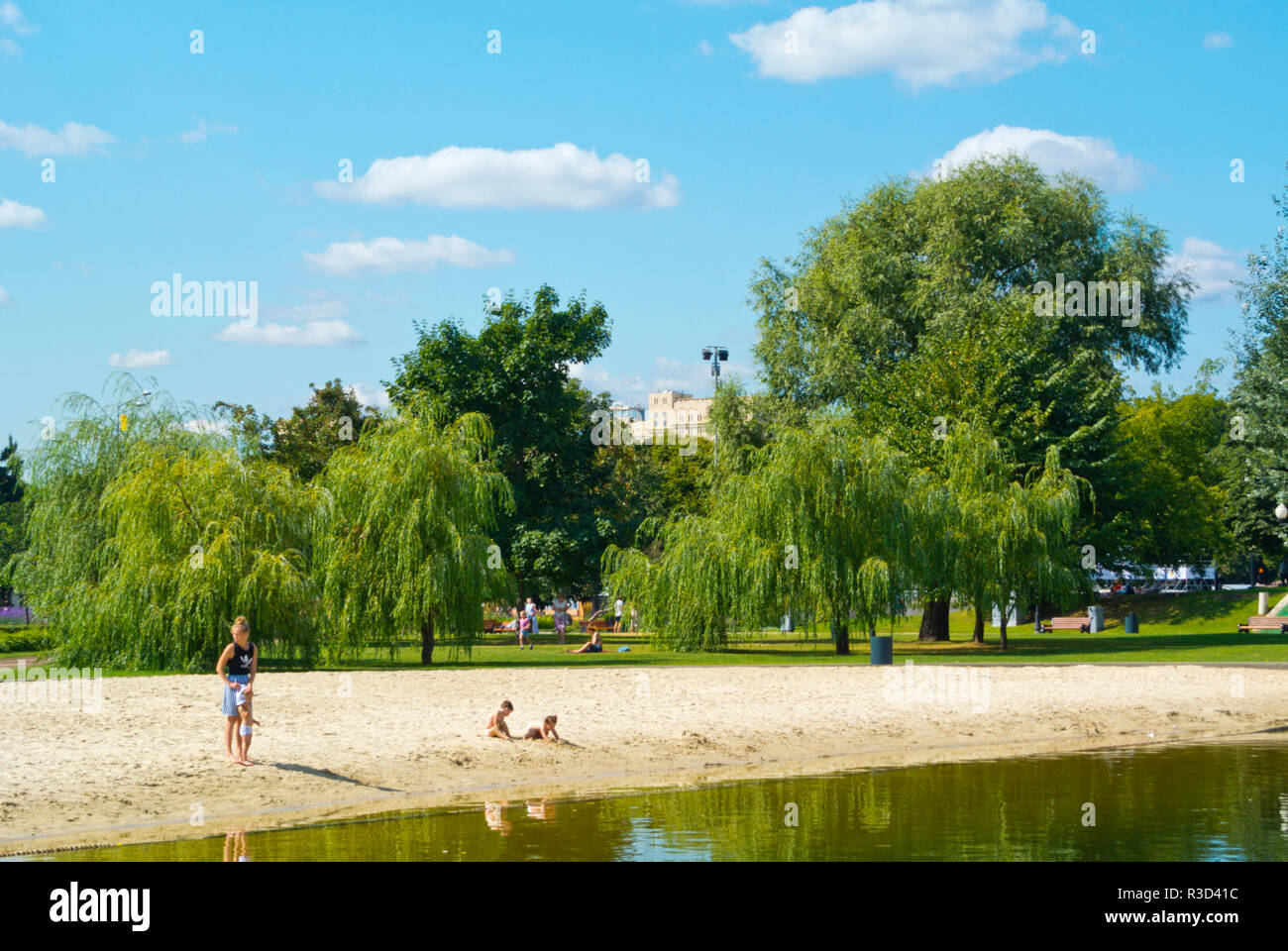 Sandy beach, Gorky Park, Moscow, Russia Stock Photo