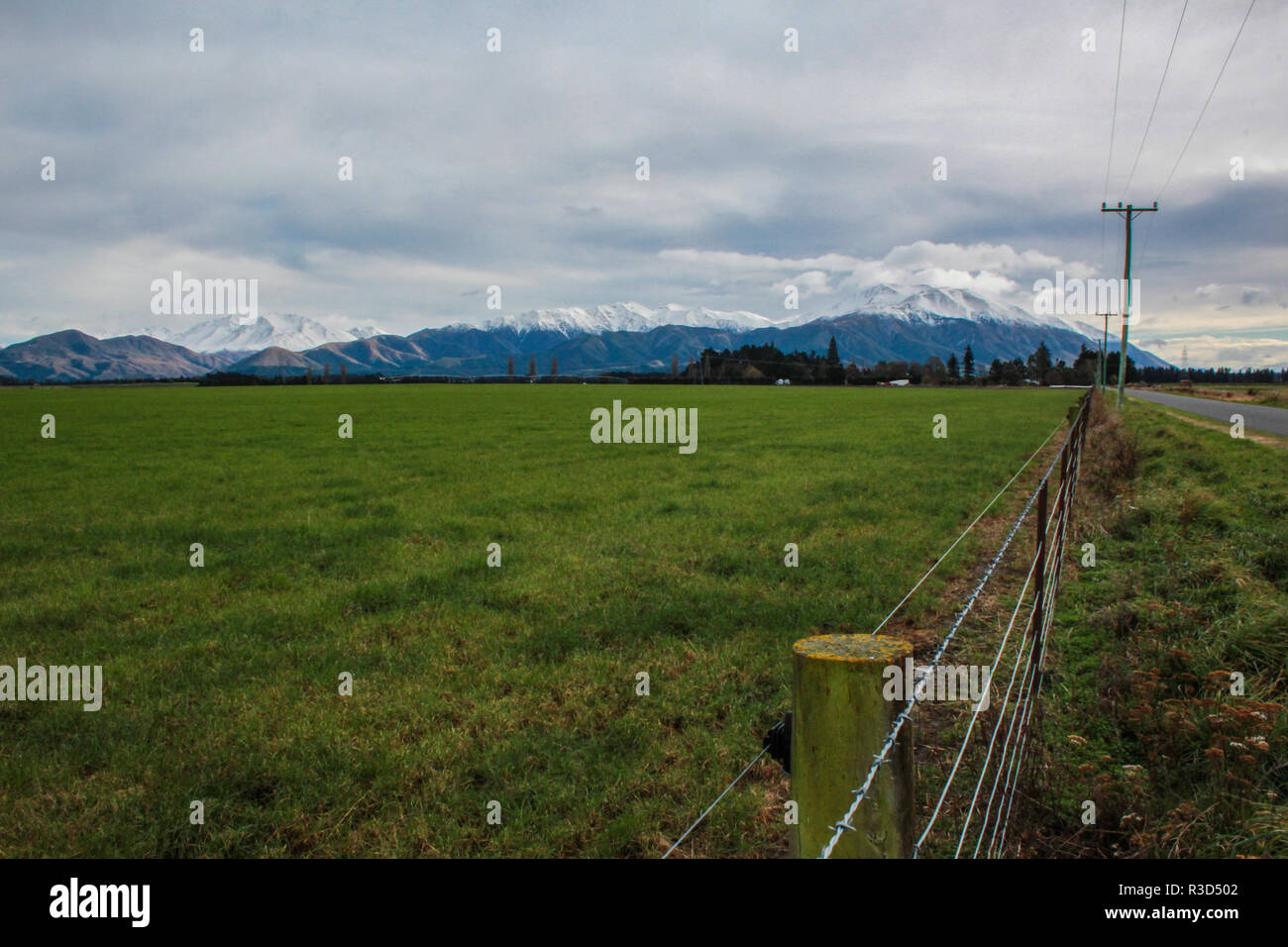 view over Mount Hutt from Methven village, Canterbury, South Island