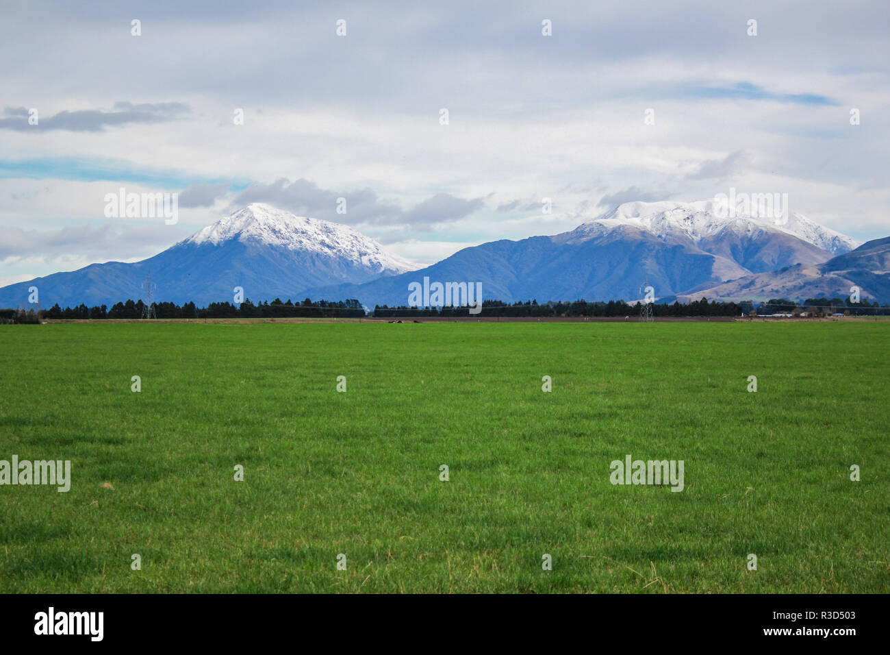 view over Mount Hutt from Methven village, Canterbury, South Island