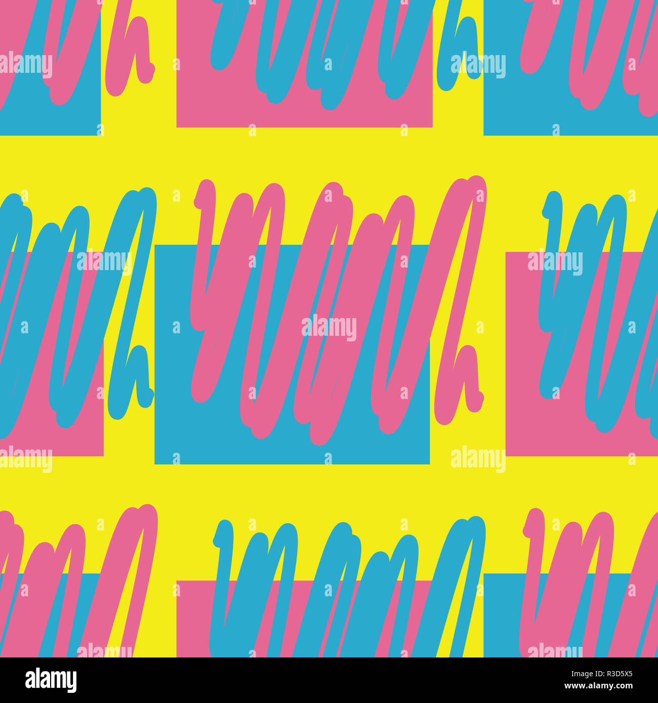 Retro vintage 80 Memphis style of fashion illustration. Seamless ...