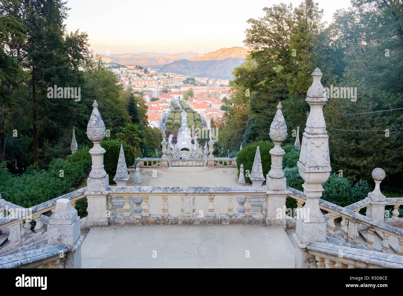 Lamego, Portugal - October 5, 2018 : Staircase that will give the city, Sanctuary of Our Lady of Remedies ,District Viseu, Portugal Stock Photo