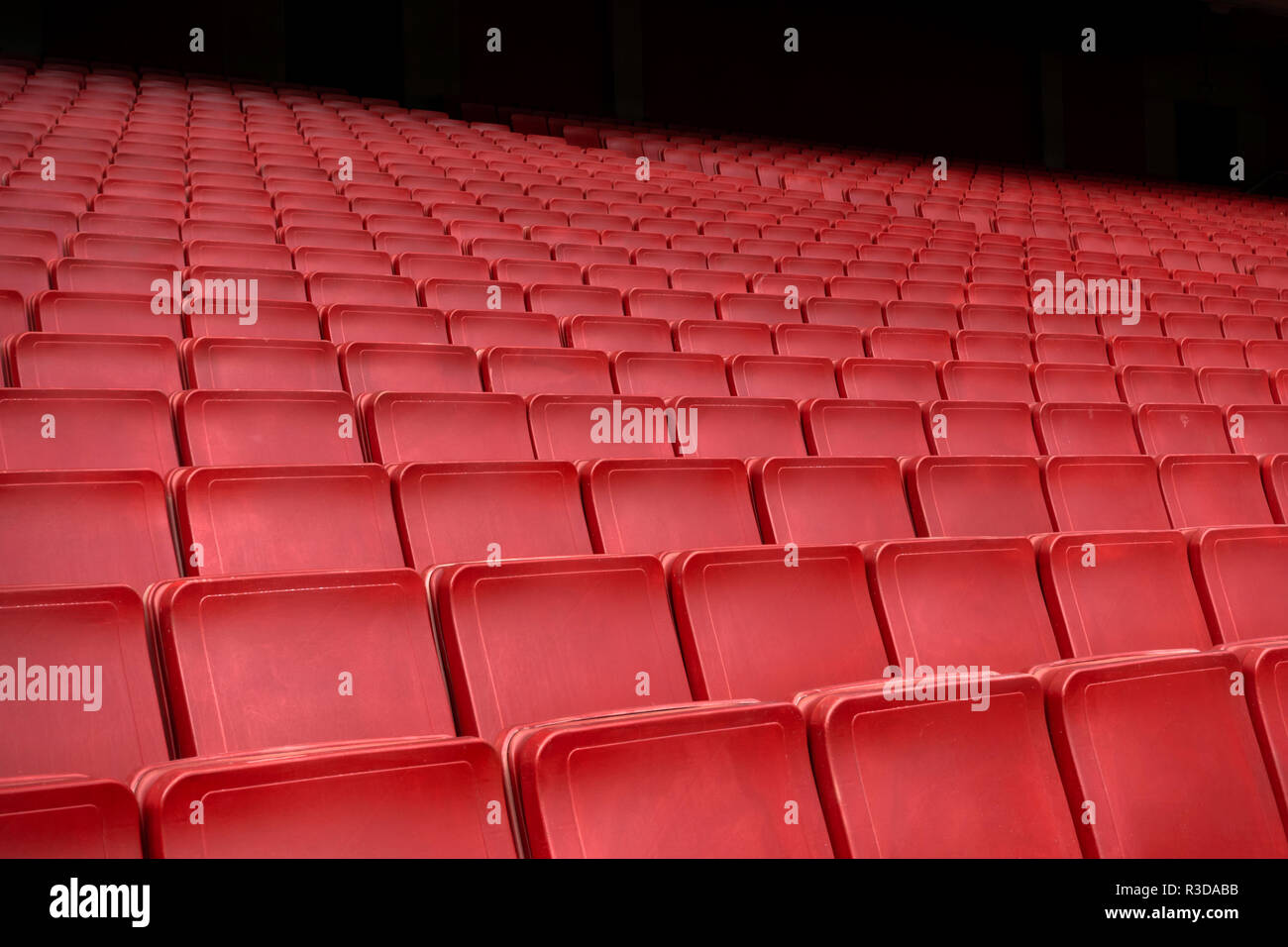 empty Red seat row in football soccer stadium Stock Photo