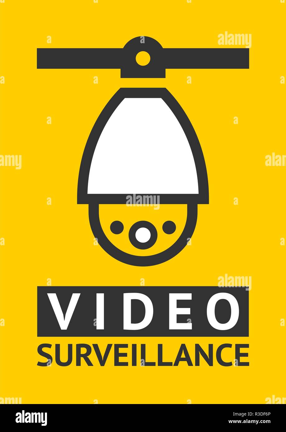 Notice Video Surveillance symbol, sticker. Vector illustration for ...