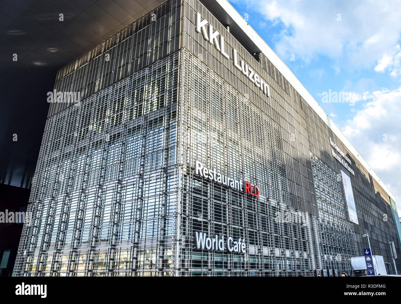 Exterior of the KKL art museum in Lucerne, Switzerland. Stock Photo