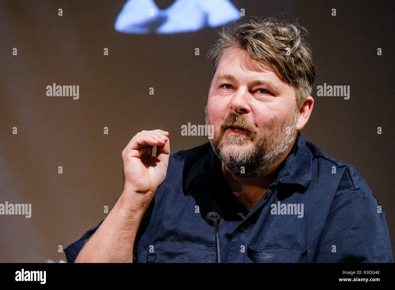 Filmmaker Ben Wheatley appears on Mark Kermode Live in 3D on Monday 19 November 2018 held at BFI Southbank, London. Pictured: Ben Wheatley. Stock Photo