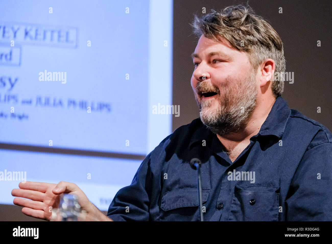 Filmmaker Ben Wheatley appears on Mark Kermode Live in 3D on Monday 19 November 2018 held at BFI Southbank, London. Pictured: Ben Wheatley. Stock Photo