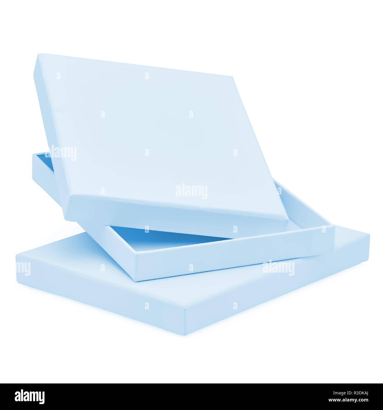 Blue Rectangular Flat Chocolate jewelry and Gift Box on Cool Angle Stock Photo